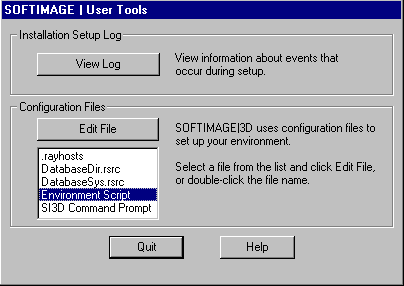 User Tools dialog